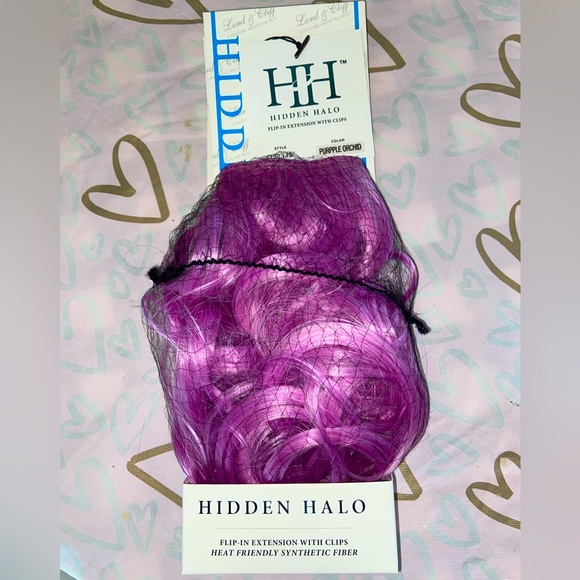 "HIDDEN HALO" CURLY - 18" HEAT-FRIENDLY SYNTHETIC EXTENSIONS (Purple Orchid) - Picture 6 of 8